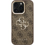 Guess 4G Metal Logo kryt s výklopným stojanom pre iPhone 16 Pro Max - hnedý