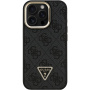 Guess 4G Strass Triangle Logo kryt s výklopným stojanom a MagSafe pre iPhone 15 Pro Max - šedý