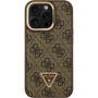 Guess 4G Strass Triangle Logo kryt s výklopným stojanom a MagSafe pre iPhone 16 Pro Max - hnedý