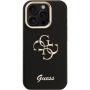 Guess Grained 4G Logo kryt s výklopným stojanom pre iPhone 15 Pro - čierny