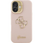 Guess Grained 4G Logo kryt s výklopným stojanom pre iPhone 16 - ružový
