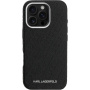 Karl Lagerfeld Grained Repeated Logo kryt s MagSafe pre iPhone 16 Pro - čierny