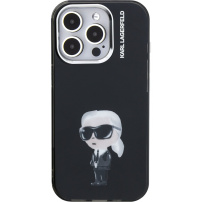 Karl Lagerfeld IML Aquarelle Karl kryt pre iPhone 16 Pro - čierny