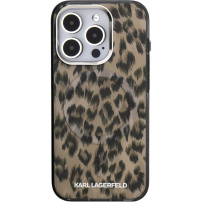 Karl Lagerfeld IML Leopard kryt s MagSafe pre iPhone 16 Pro - hnedý