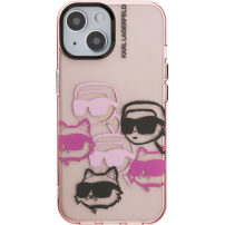 Karl Lagerfeld IML Multi K&CH Heads kryt pre iPhone 15 - ružový