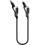 Nomad Kevlar 2v1 opletený nabíjací kábel - USB-C / USB-A na USB-C / micro USB - 30 cm - čierny