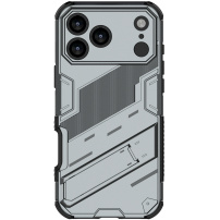 Odolný ochranný kryt so stojanom pre iPhone 17 Pro Max - sivý