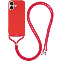 Ochranný kryt so šnúrkou pre iPhone 17 - červený