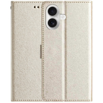 Flipové puzdro z PU kože pre iPhone 17 - zlaté