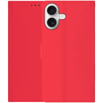 Flipové puzdro z PU kože pre iPhone 17 - červené