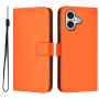 Flipové puzdro z PU kože pre iPhone 17 - oranžové