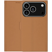 Flipové púzdro z PU kože pre iPhone 17 Pro / 18 Pro - hnedé