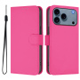 Flipové puzdro z PU kože pre iPhone 17 Pro - fuchsiové
