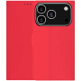 Flipové puzdro z PU kože pre iPhone 17 Pro - červené