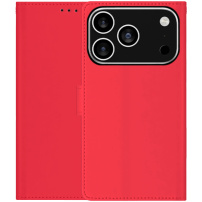 Flipové puzdro z PU kože pre iPhone 17 Pro - červené