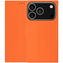 Flipové púzdro z PU kože pre iPhone 17 Pro / 18 Pro - oranžové