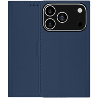 Flipové puzdro z PU kože pre iPhone 17 Pro Max - tmavo modré
