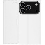 Flipové puzdro z PU kože pre iPhone 17 Pro Max - biele