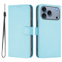 Flipové puzdro z PU kože pre iPhone 17 Pro Max - modré