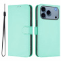 Flipové puzdro z PU kože pre iPhone 17 Pro Max - tyrkysové