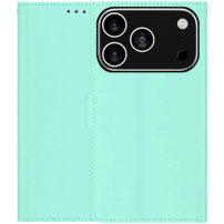 Flipové puzdro z PU kože pre iPhone 17 Pro Max - tyrkysové