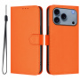 Flipové puzdro z PU kože pre iPhone 17 Pro Max - oranžové