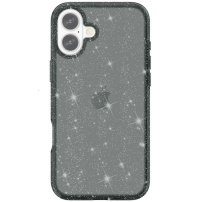 Transparentný kryt s trblietkami pre iPhone 17 - sivý