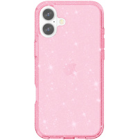 Transparentný kryt s trblietkami pre iPhone 17 - ružový
