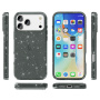 Transparentný kryt s trblietkami pre iPhone 17 Pro - sivý