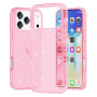 Transparentný kryt s trblietkami pre iPhone 17 Pro - ružový
