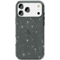 Transparentný kryt s trblietkami pre iPhone 17 Pro Max - sivý