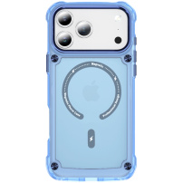 Odolný transparentný kryt s MagSafe pre iPhone 17 Pro Max - modrý