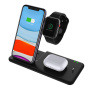 Q20 4v1 skladací bezdrôtový stojan pre iPhone / Apple Watch / AirPods s Lightning konektorom - 15W - čierny