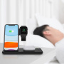 Q20 4v1 skladací bezdrôtový stojan pre iPhone / Apple Watch / AirPods s Lightning konektorom - 15W - čierny