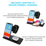 Q20 4v1 skladací bezdrôtový stojan pre iPhone / Apple Watch / AirPods s Lightning konektorom - 15W - čierny