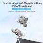 Yesido FL15 4v1 flash disk s konektormi USB-C / Lightning / USB-A / micro USB - 64GB - strieborný