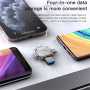 Yesido FL15 4v1 flash disk s konektormi USB-C / Lightning / USB-A / micro USB - 256GB - stříbrný