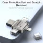 Yesido FL15 4v1 flash disk s konektormi USB-C / Lightning / USB-A / micro USB - 256GB - stříbrný