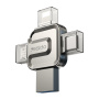 Yesido FL15 4v1 flash disk s konektormi USB-C / Lightning / USB-A / micro USB - 256GB - stříbrný