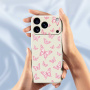 Ochranný kryt so vzorom motýľov pre iPhone 17 Pro - čierny
