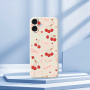 Ochranný kryt so vzorom mašličiek a čerešní pre iPhone 17 - béžový