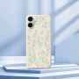 Ochranný kryt so vzorom kvetov pre iPhone 17 - béžový