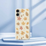 Ochranný kryt so vzorom jesenného lístia pre iPhone 17 - béžový