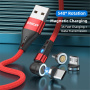 ENKAY 3v1 nabíjací a dátový kábel s vymeniteľnými magnetickými konektormi - USB-A na USB-C / Lightning / micro USB - 1 m - červený