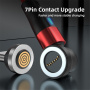 ENKAY 3v1 nabíjací a dátový kábel s vymeniteľnými magnetickými konektormi - USB-A na USB-C / Lightning / micro USB - 1 m - červený