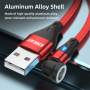 ENKAY 3v1 nabíjací a dátový kábel s vymeniteľnými magnetickými konektormi - USB-A na USB-C / Lightning / micro USB - 1 m - červený