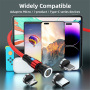 ENKAY 3v1 nabíjací a dátový kábel s vymeniteľnými magnetickými konektormi - USB-A na USB-C / Lightning / micro USB - 1 m - červený