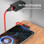 ENKAY 3v1 nabíjací a dátový kábel s vymeniteľnými magnetickými konektormi - USB-A na USB-C / Lightning / micro USB - 1 m - čierny
