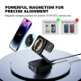 A390 3v1 skladací magnetický bezdrôtový stojan pre iPhone / Apple Watch / AirPods - 15W - biely