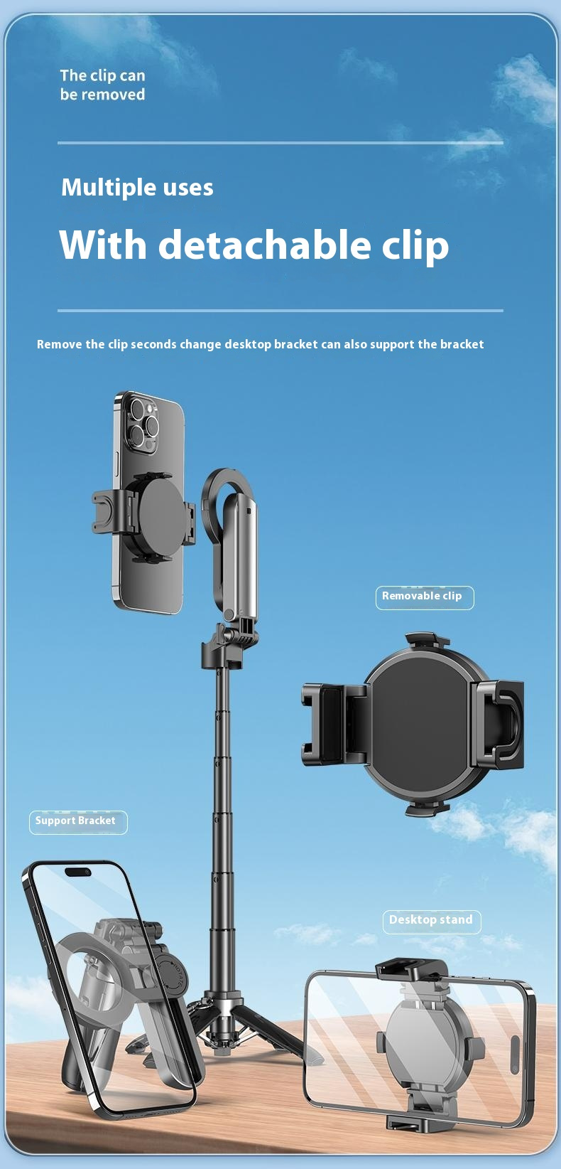 P15-C mini selfie tyč s tripodom, svetlom a MagSafe uchytením pre iPhone - biela P15-C mini selfie tyč s tripodom, svetlom a MagSafe uchytením pre iPhone - biela
